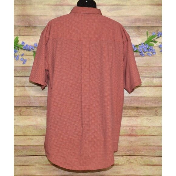 Cinch Mens Orange Geo Print Short Sleeve Button Down Shirt Size XL Western - Picture 6 of 9